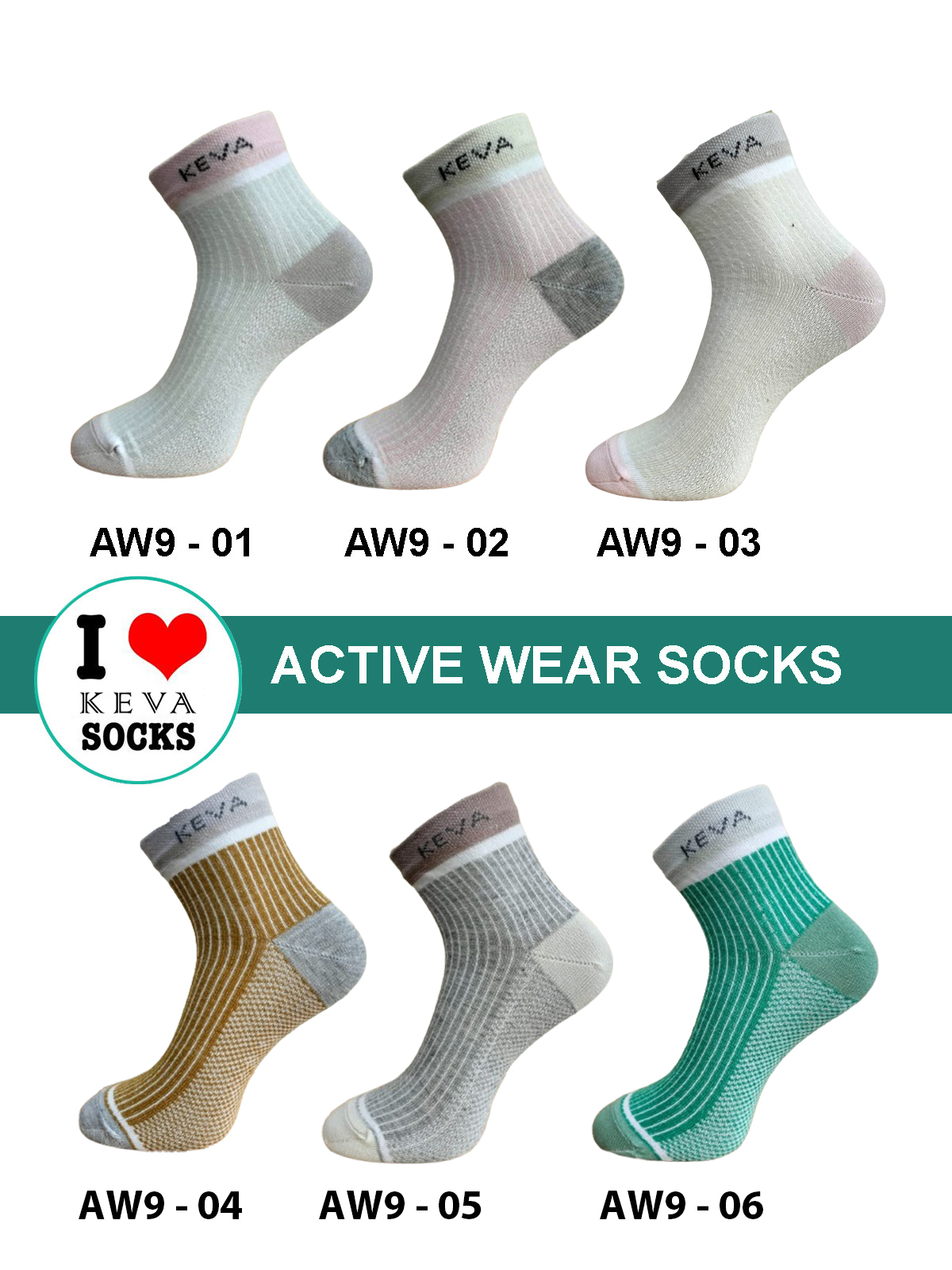 aw9 women ankle self lining pastel socks