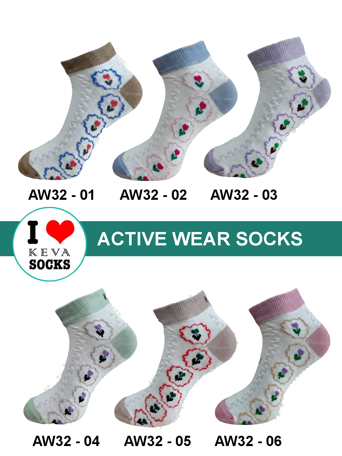 aw32 floral women socks aw32